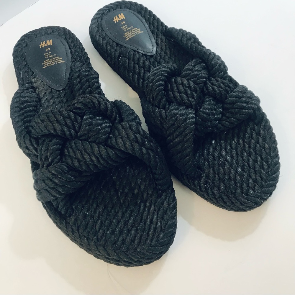 H & M Black Woven Rope Sandals - Picture 9 of 13